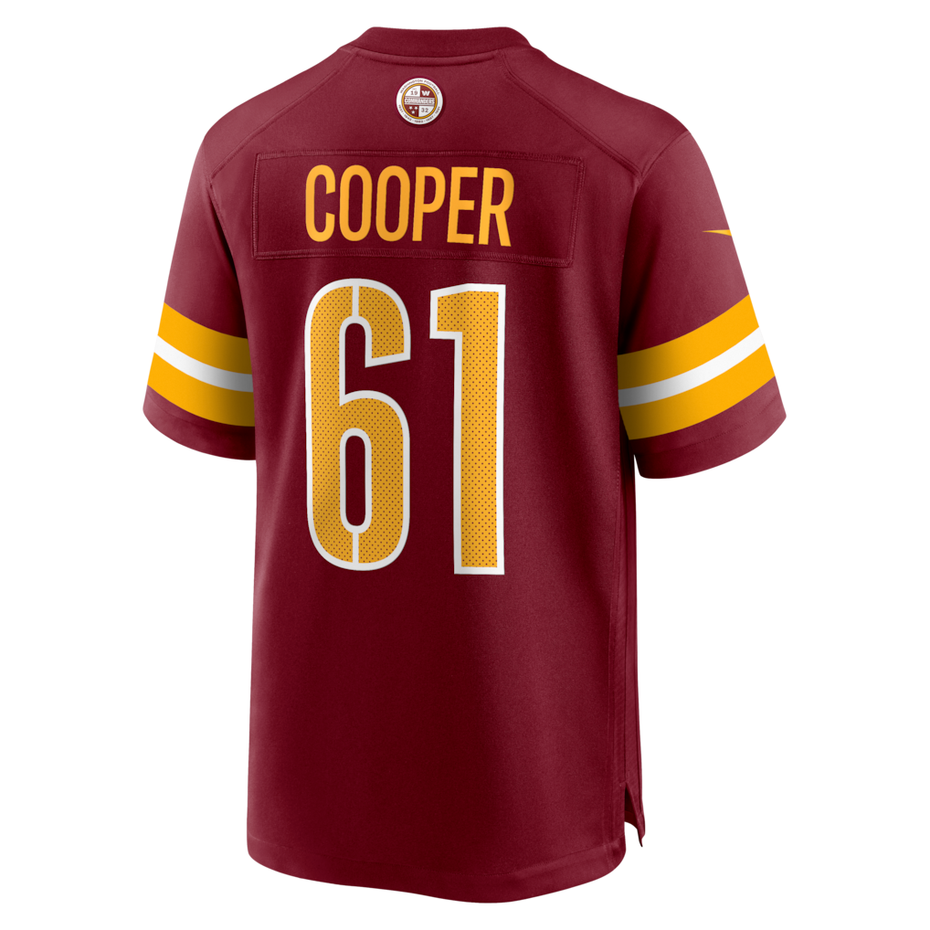 Punc W.Commanders #61 Tyler Cooper Burgundy Team Game Jersey