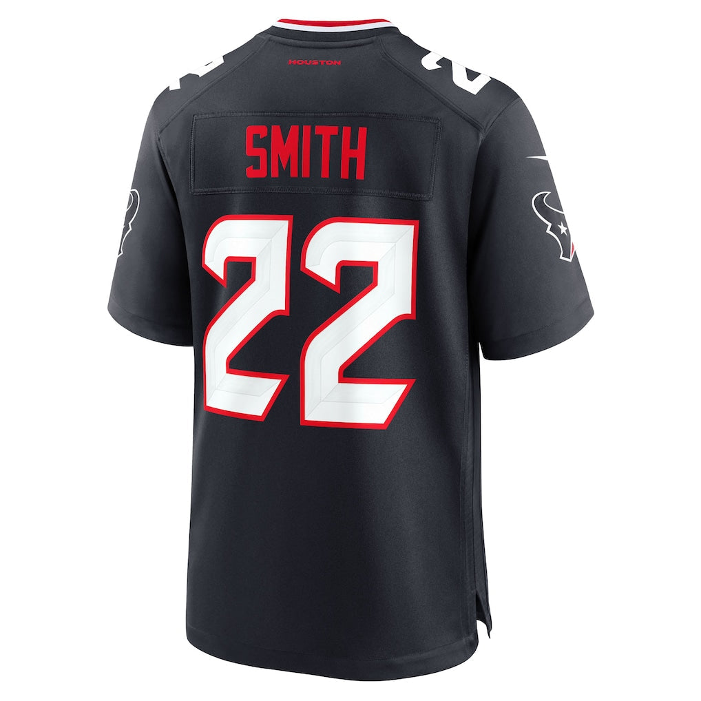 Punc H.Texans #22 Jaylin Smith Navy Team Game Jersey