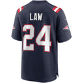 Punc NE.Patriots #24 Ty Law Navy Game Retired Player Jersey