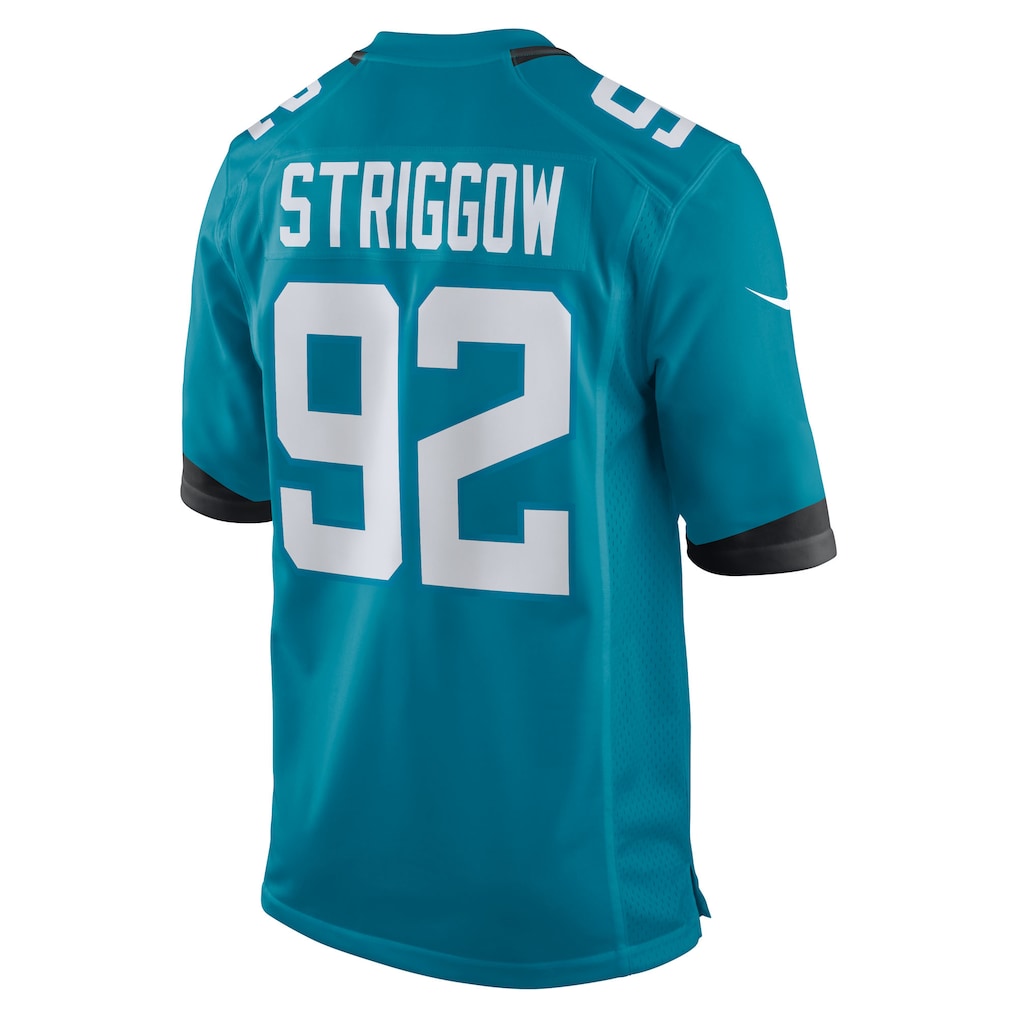 Punc J.Jaguars #92 Danny Striggow Teal Game Player Jersey