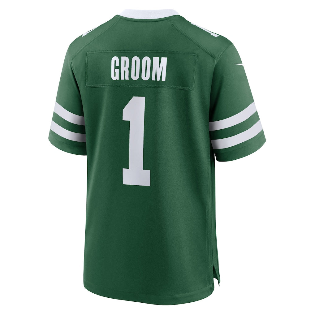Punc NY.Jets #1 Groom Legacy Green Game Jersey