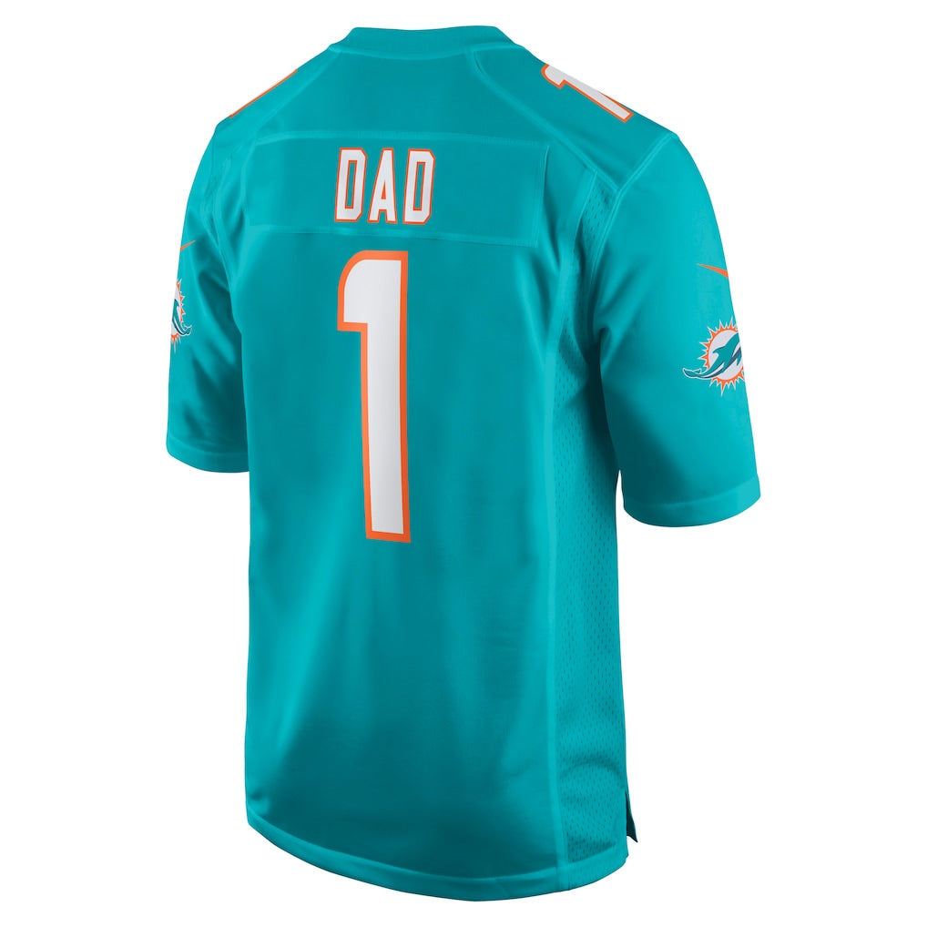 Punc M.Dolphins #1 Dad Aqua Game Jersey