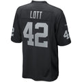 Punc LV.Raiders #42 Ronnie Lott Black Game Retired Player Jersey