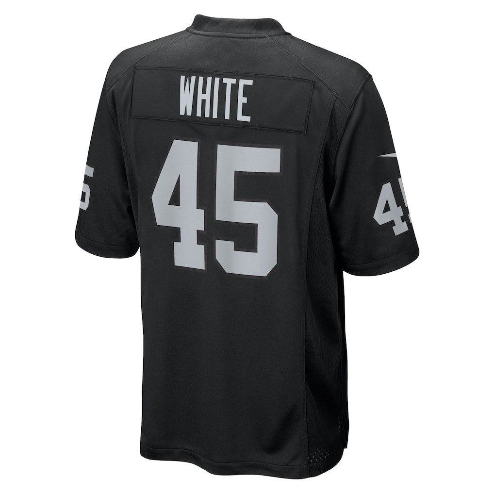 Punc LV.Raiders #45 Devin White Black Team Game Jersey