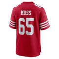 Punc SF.49ers #65 Drew Moss Scarlet Team Game Jersey