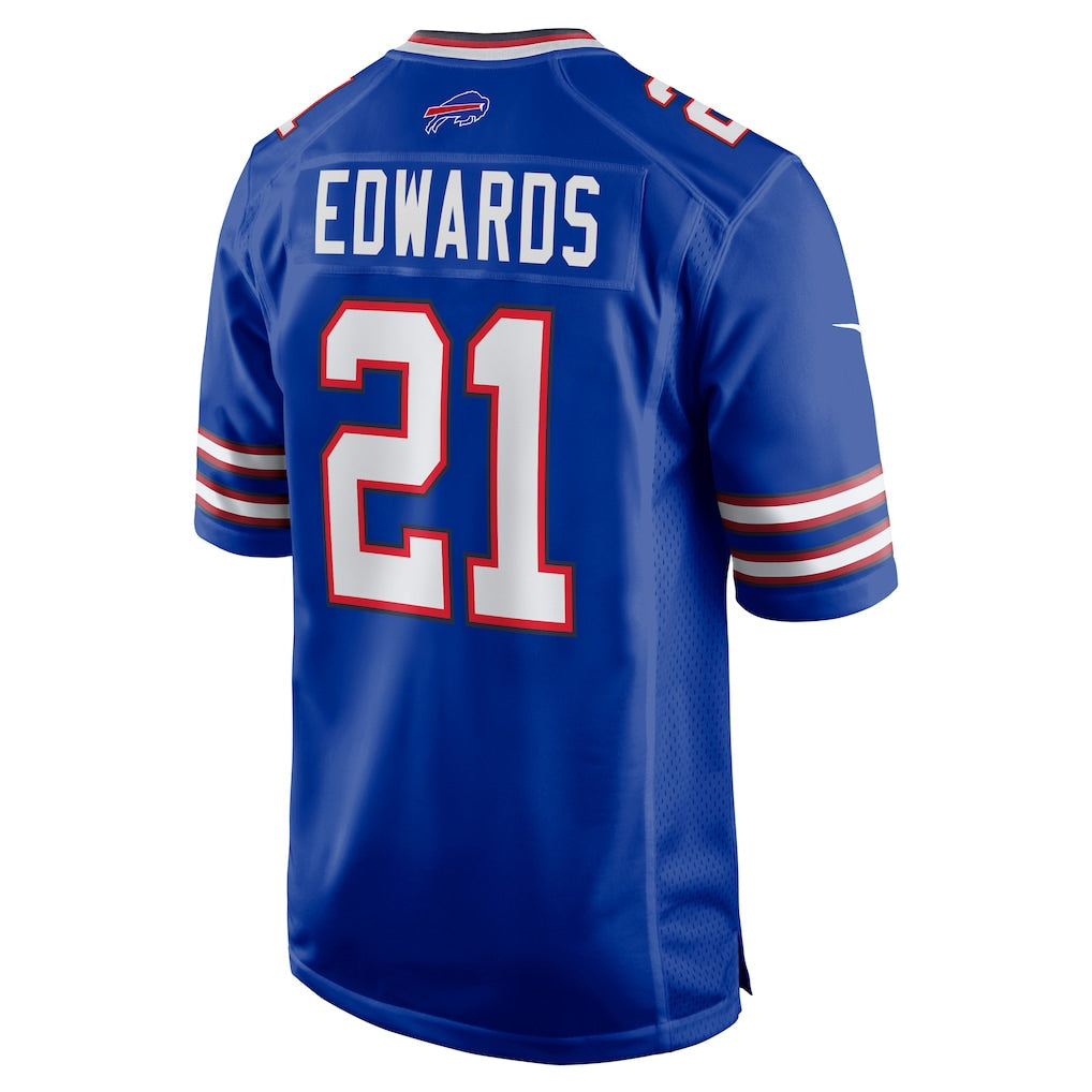 Punc B.Bills #21 Mike Edwards Royal Game Jersey