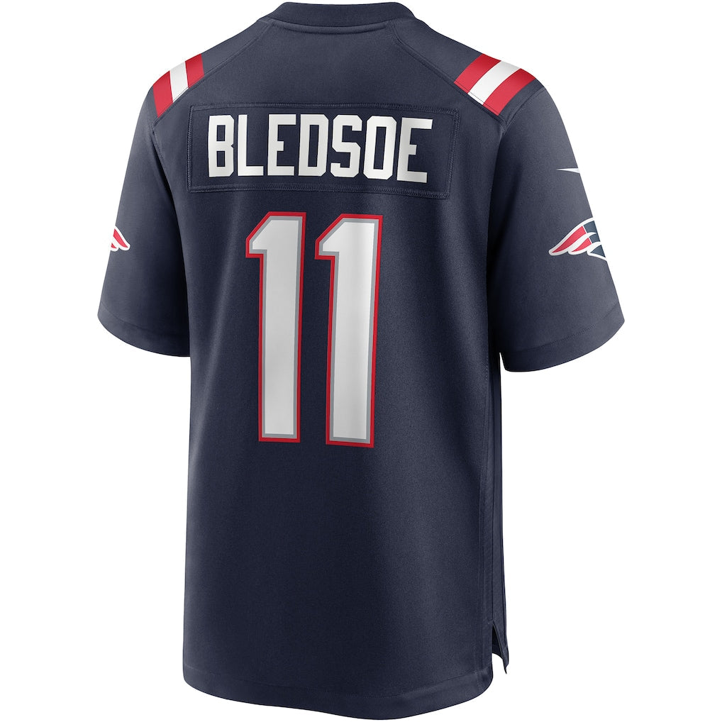 Punc NE.Patriots #11 Drew Bledsoe Navy Game Retired Player Jersey