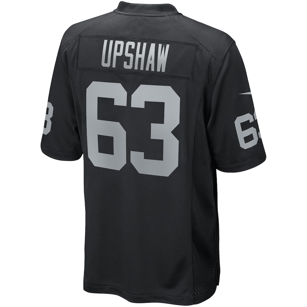 Punc LV.Raiders #63 Gene Upshaw Black Game Retired Player Jersey