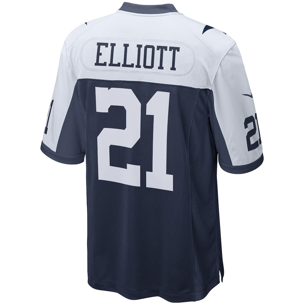 Punc D.Cowboys #21 Ezekiel Elliott Navy Game Team Jersey