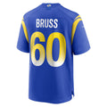 Punc LA.Rams #60 Logan Bruss Royal Game Player Jersey