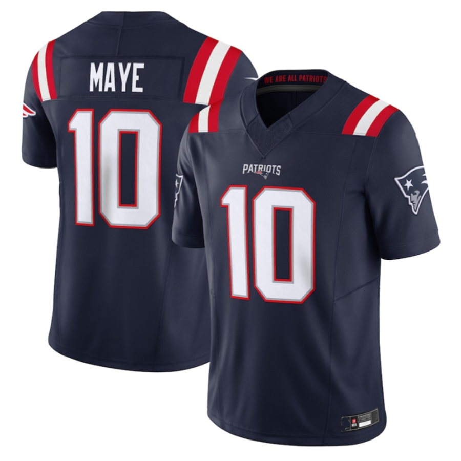 Punc NE.Patriots #10 Drake Maye Navy Vapor F.U.S.E. Limited Stitched Jerseys