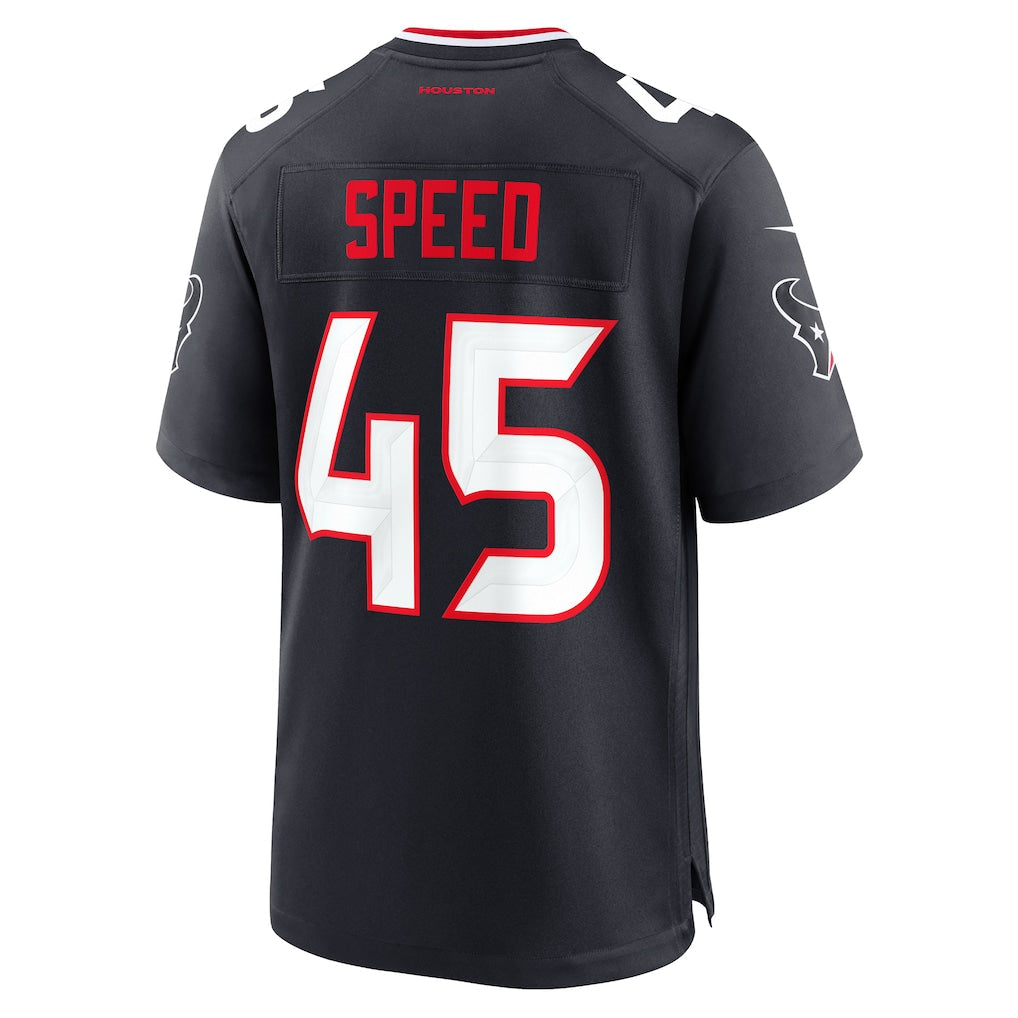 Punc H.Texans #45 E.J. Speed Navy Team Game Jersey