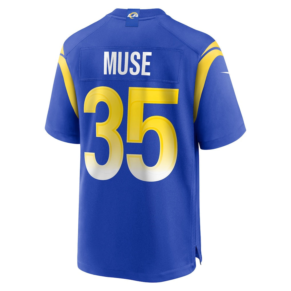Punc LA.Rams #35 Nick Muse Royal Team Game Jersey