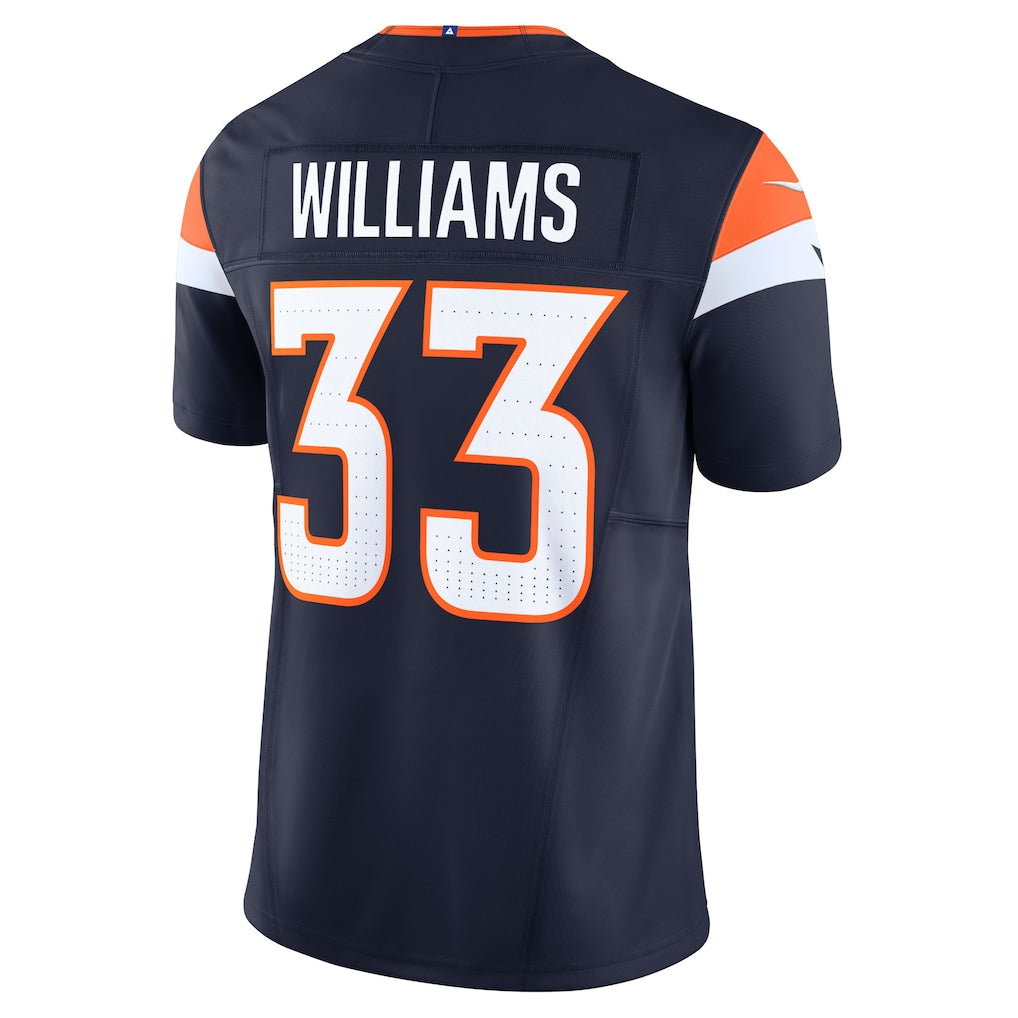 Punc D.Broncos #33 Javonte Williams Navy Mile High Collection Vapor F.U.S.E. Limited Jersey