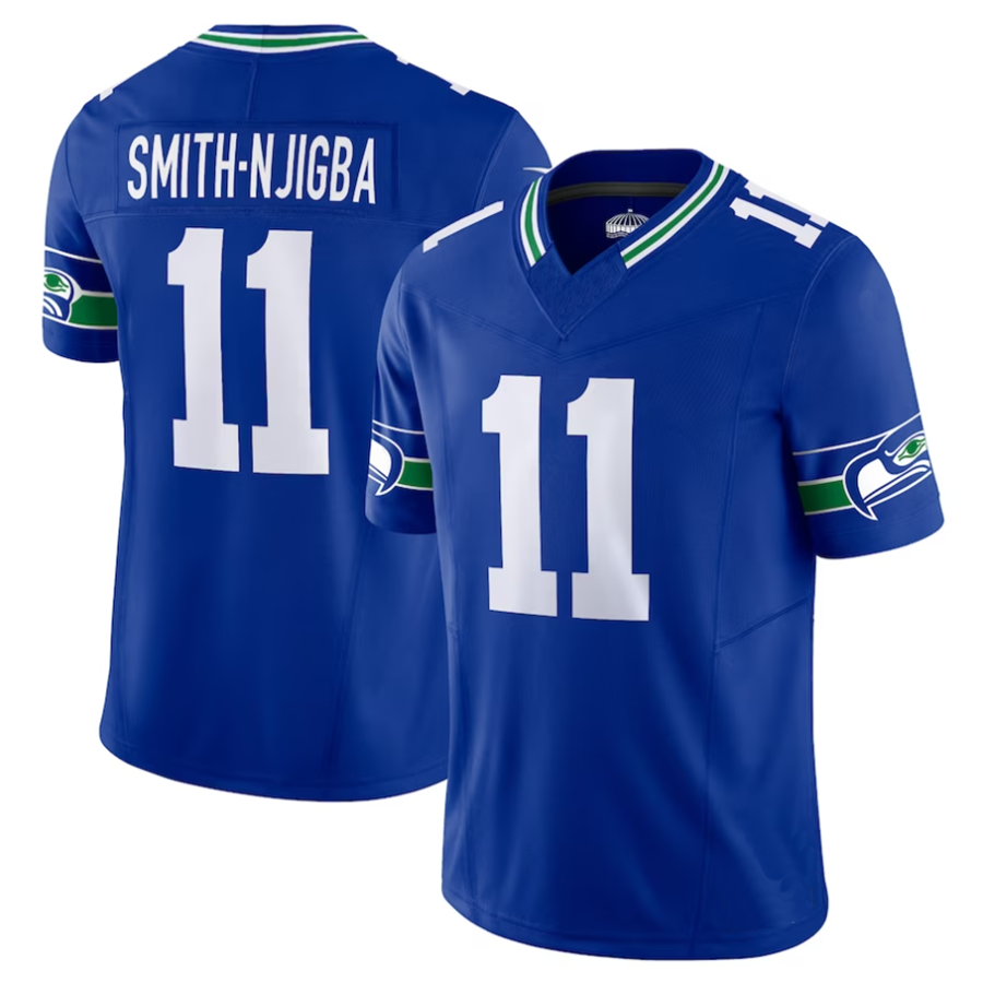 Punc #11 Jaxon Smith-Njigba Player S.Seahawks Royal Alternate Vapor F.U.S.E. Limited Stitched Jerseys