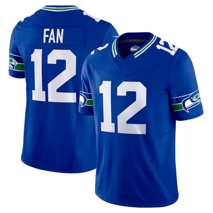Punc #12 12th Fan Player S.Seahawks Royal Vapor F.U.S.E. Limited Stitched Jerseys