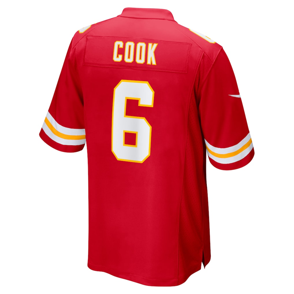 Punc KC.Chiefs #6 Bryan Cook Red Game Player Jersey