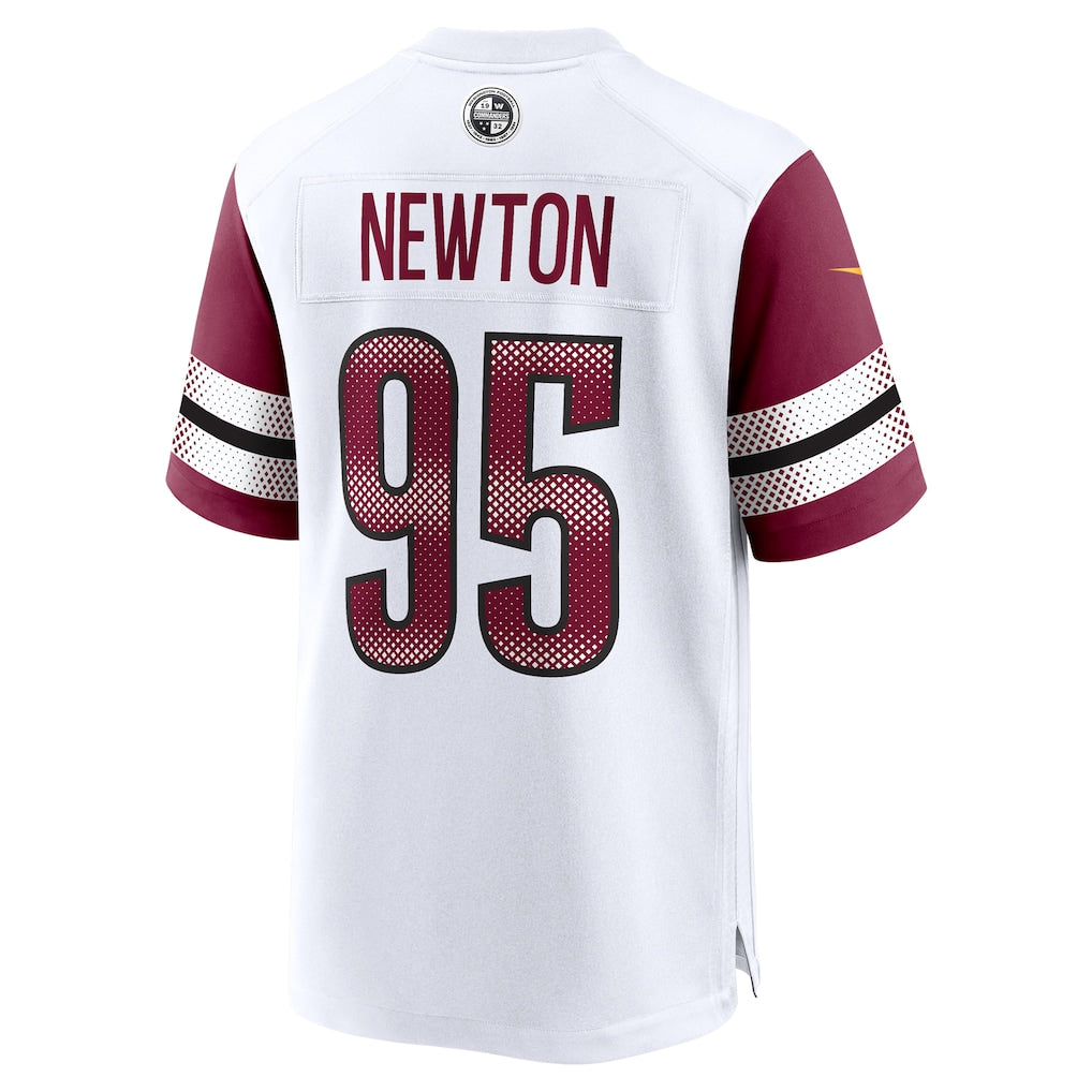 Punc W.Commanders #95 Jer'Zhan Newton White Game Jersey