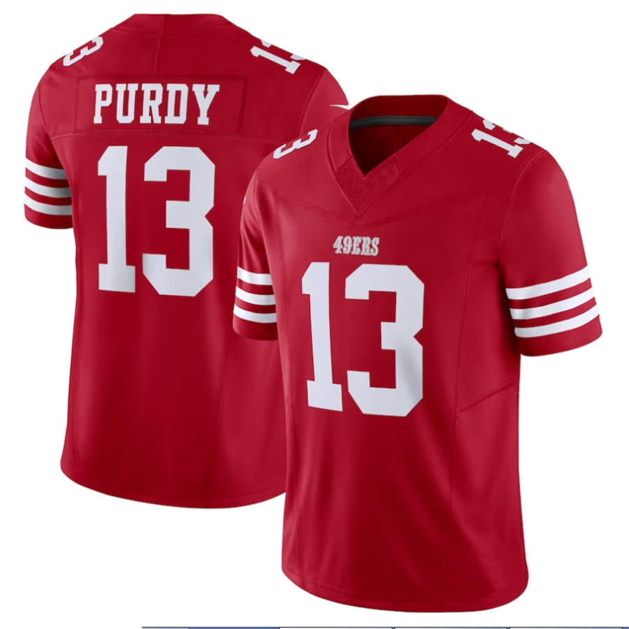 Punc SF.49ers #13 Brock Purdy Player Scarlet Vapor F.U.S.E. Limited Stitched Jerseys