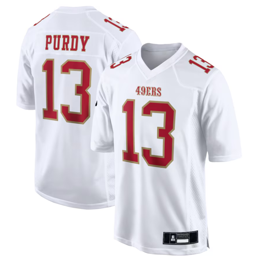 Punc SF.49ers #13 Brock Purdy Player Tundra White Fashion Game Stitched Jerseys