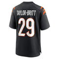 Punc C.Bengals #29 Cam Taylor-Britt Black Game Player Jersey