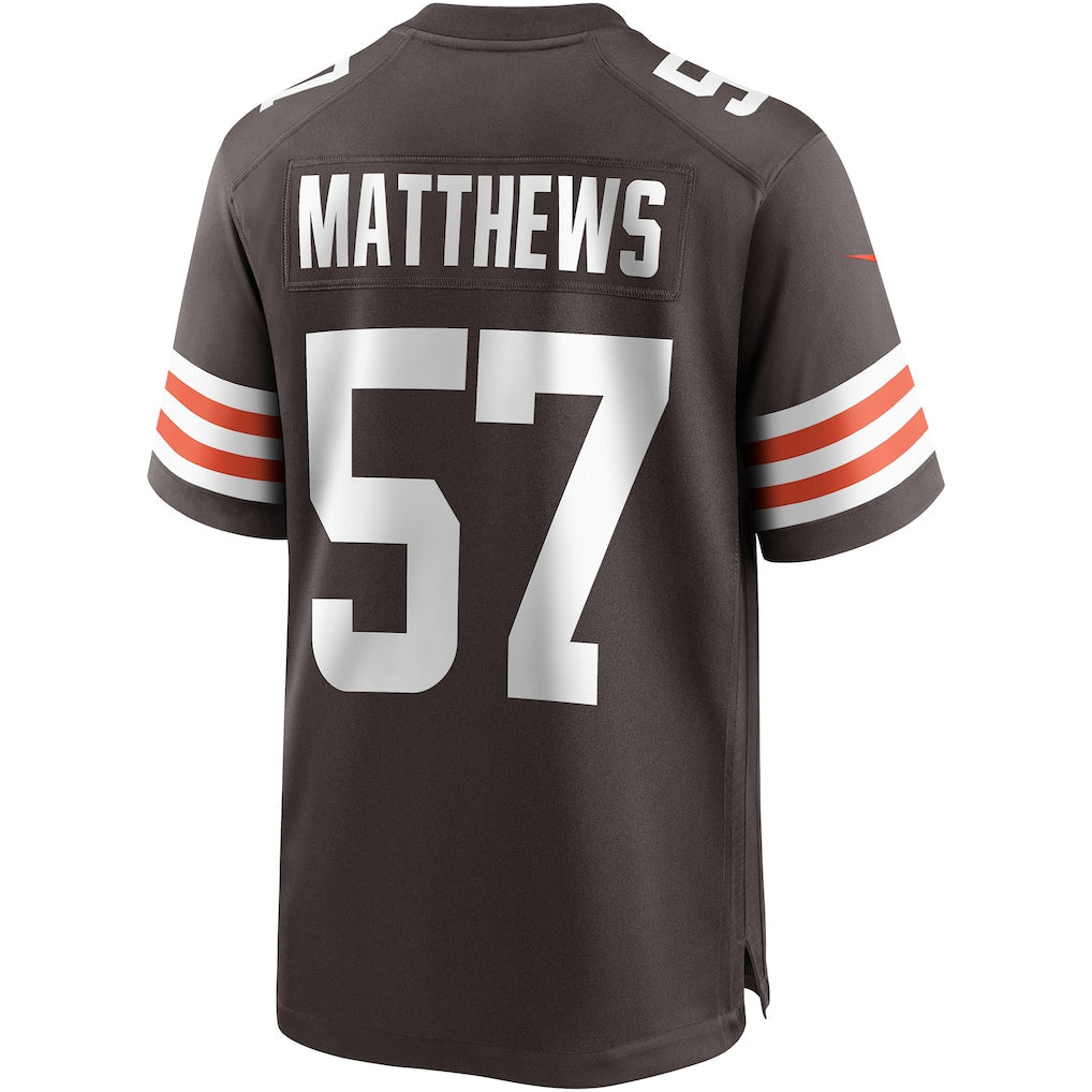 Punc C.Browns #57 Clay Matthews Brown Game Retired Player Jersey