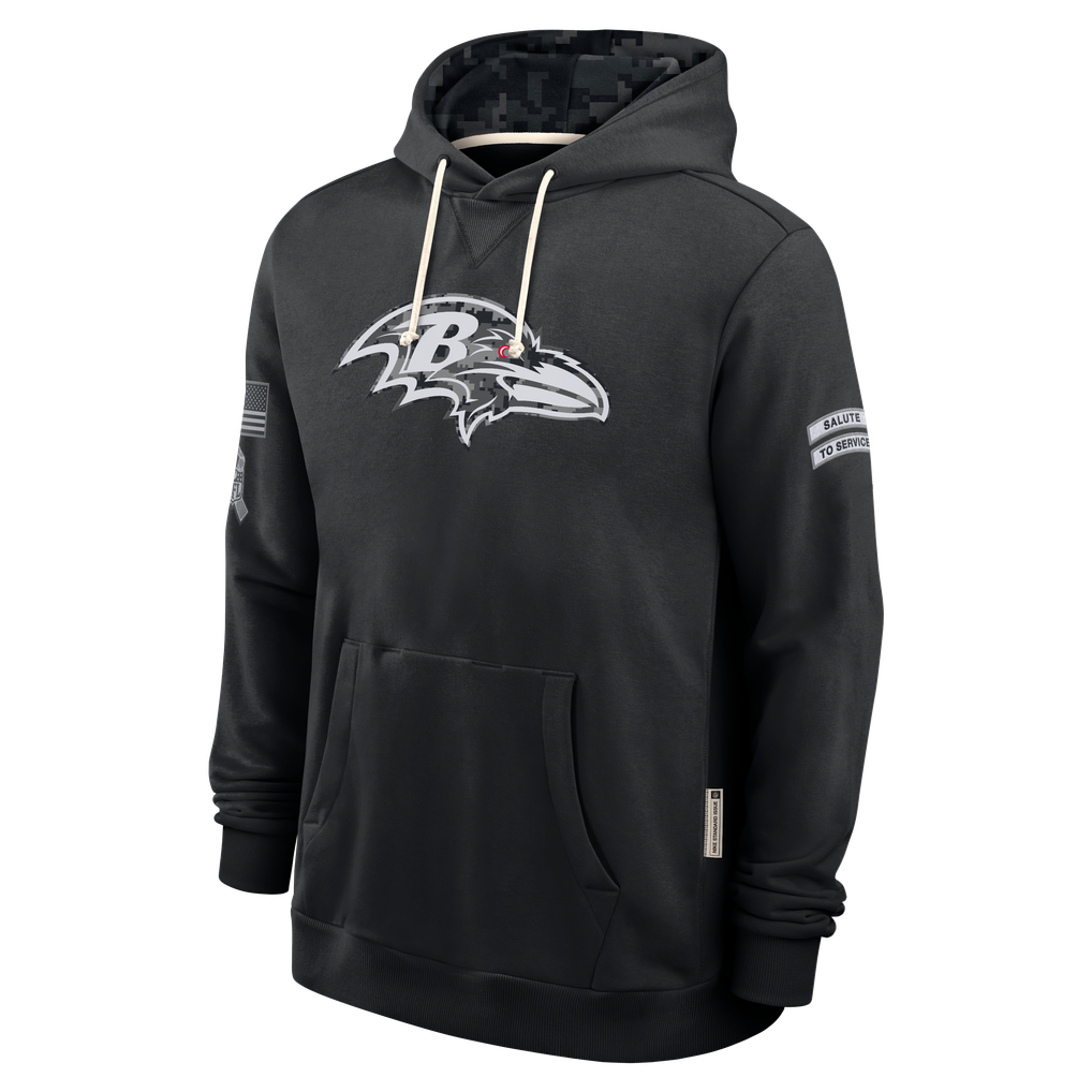 Punc B.Ravens Black 2026 Salute to Service Sideline Dri-FIT Pullover Hoodie Jerseys