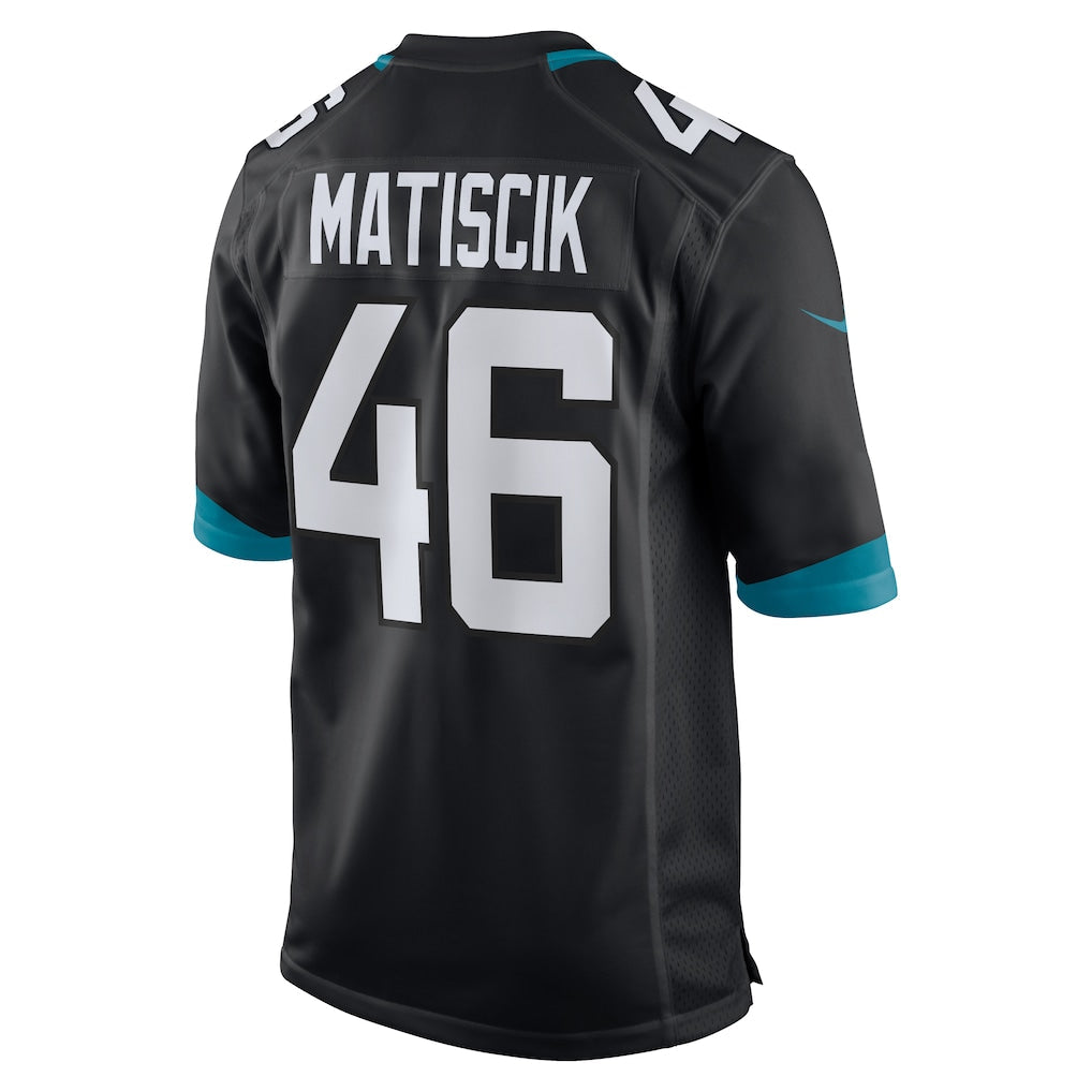 Punc J.Jaguars #46 Ross Matiscik Black Alternate Game Jersey