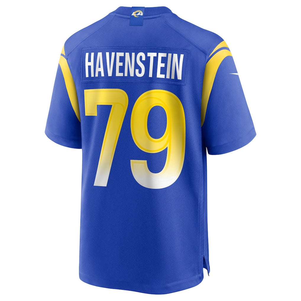 Punc LA.Rams #79 Rob Havenstein Royal Game Jersey