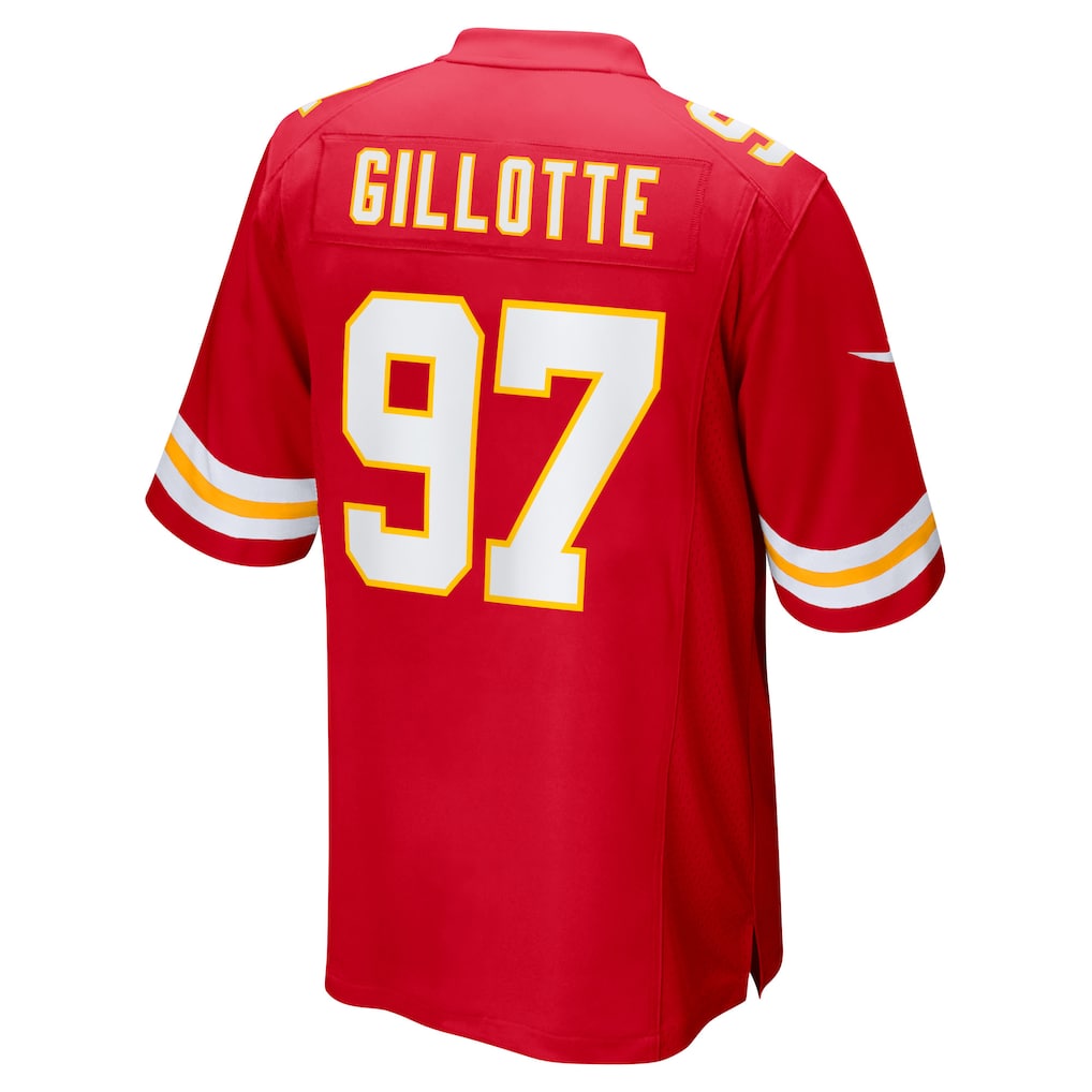 Punc KC.Chiefs #97 Ashton Gillotte Red Team Game Jersey