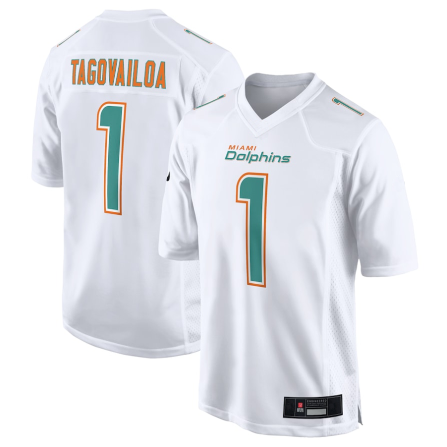 Punc #1 Tua Tagovailoa Player M.Dolphins White Fashion Game Stitched Jerseys