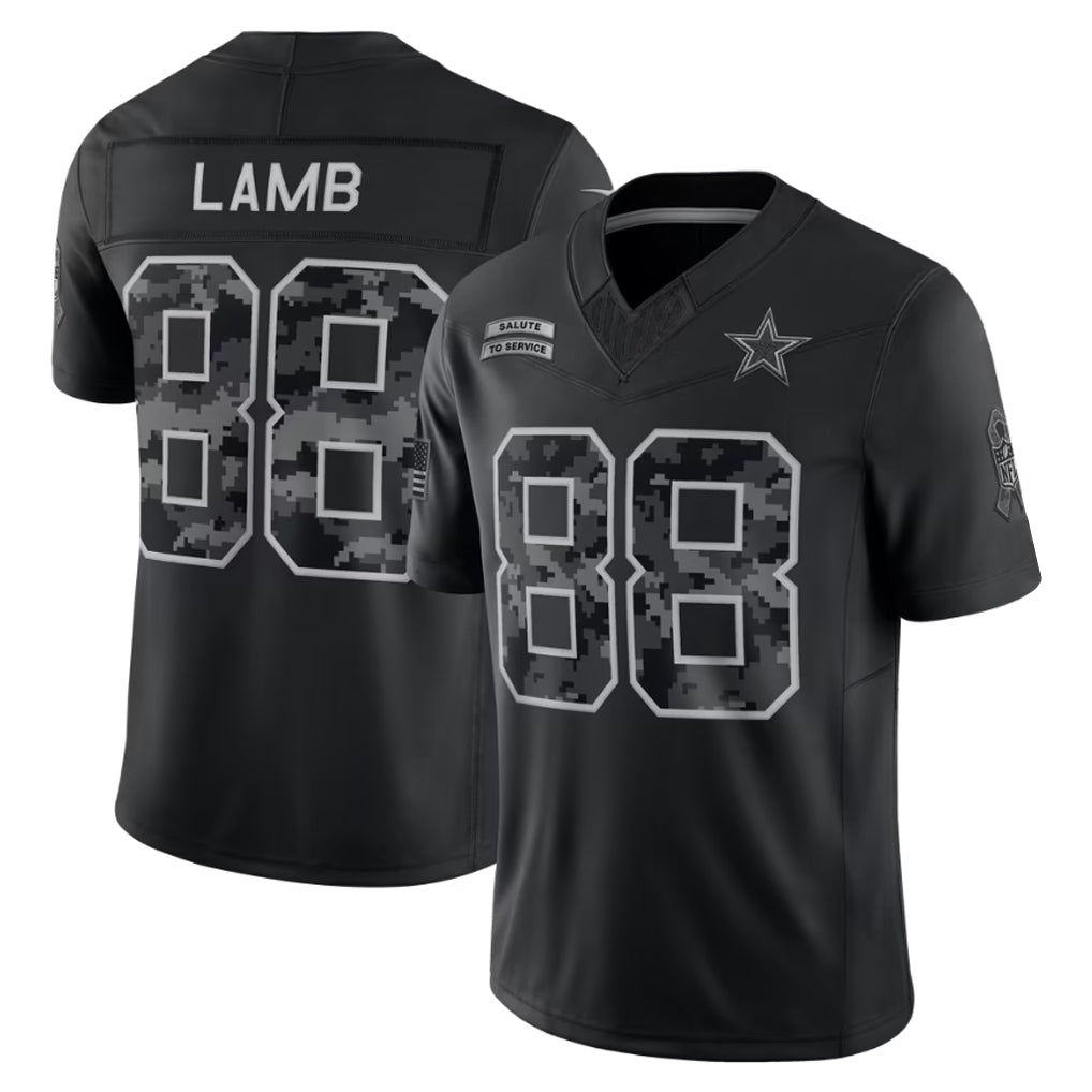 Punc D.Cowboys #88 CeeDee Lamb Player Black Limited 2026 Salute to Service Home Game Stitched Jerseys