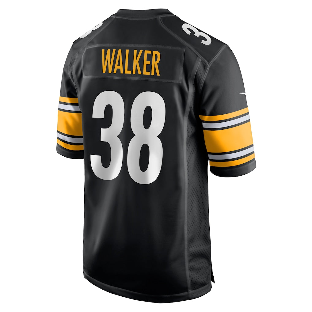 Punc P.Steelers #38 Mykal Walker Black Team Game Jersey