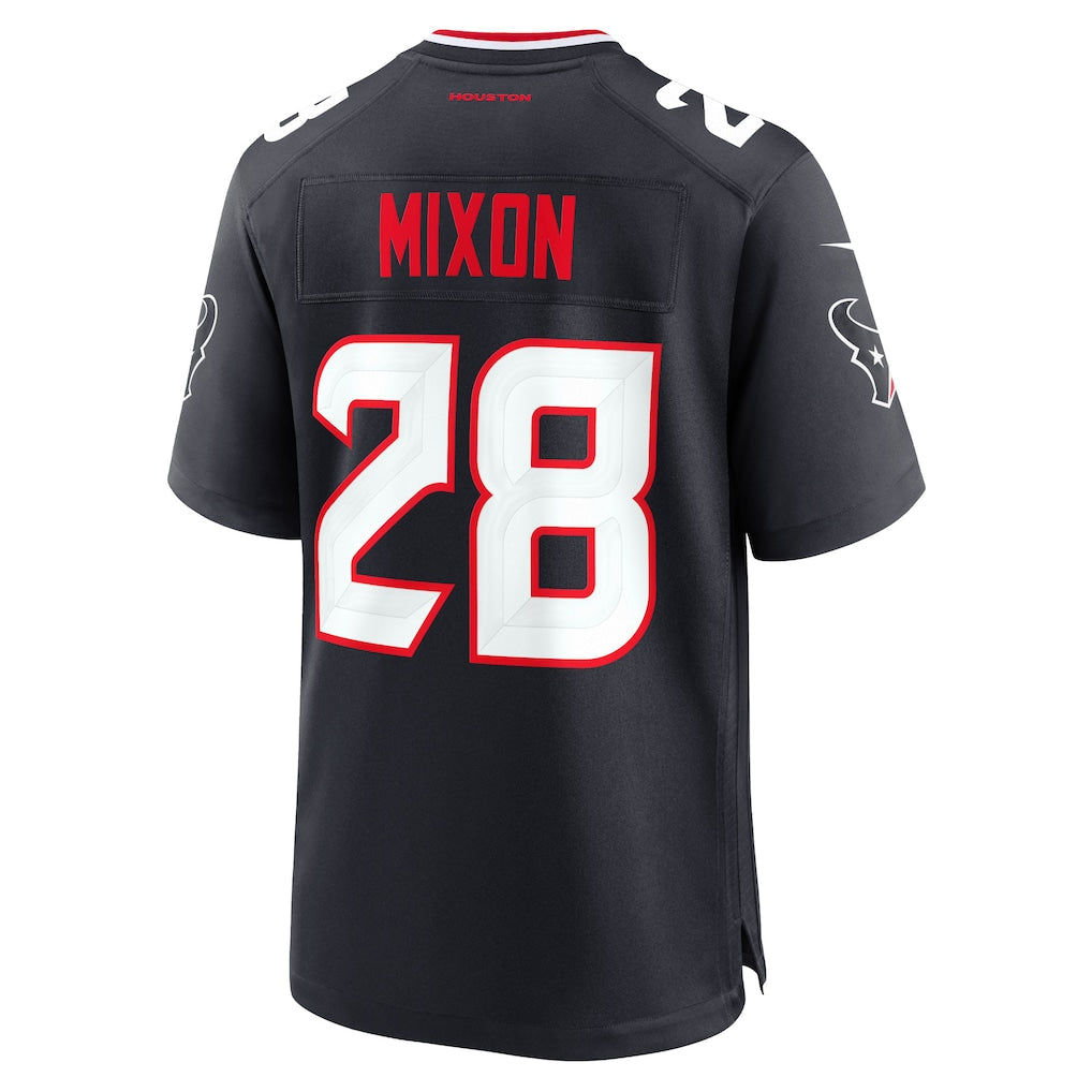 Punc H.Texans #28 Joe Mixon Navy Game Jersey