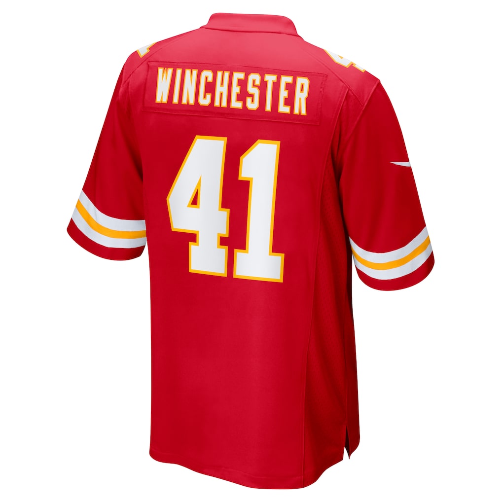 Punc KC.Chiefs #41 James Winchester Red Game Jersey