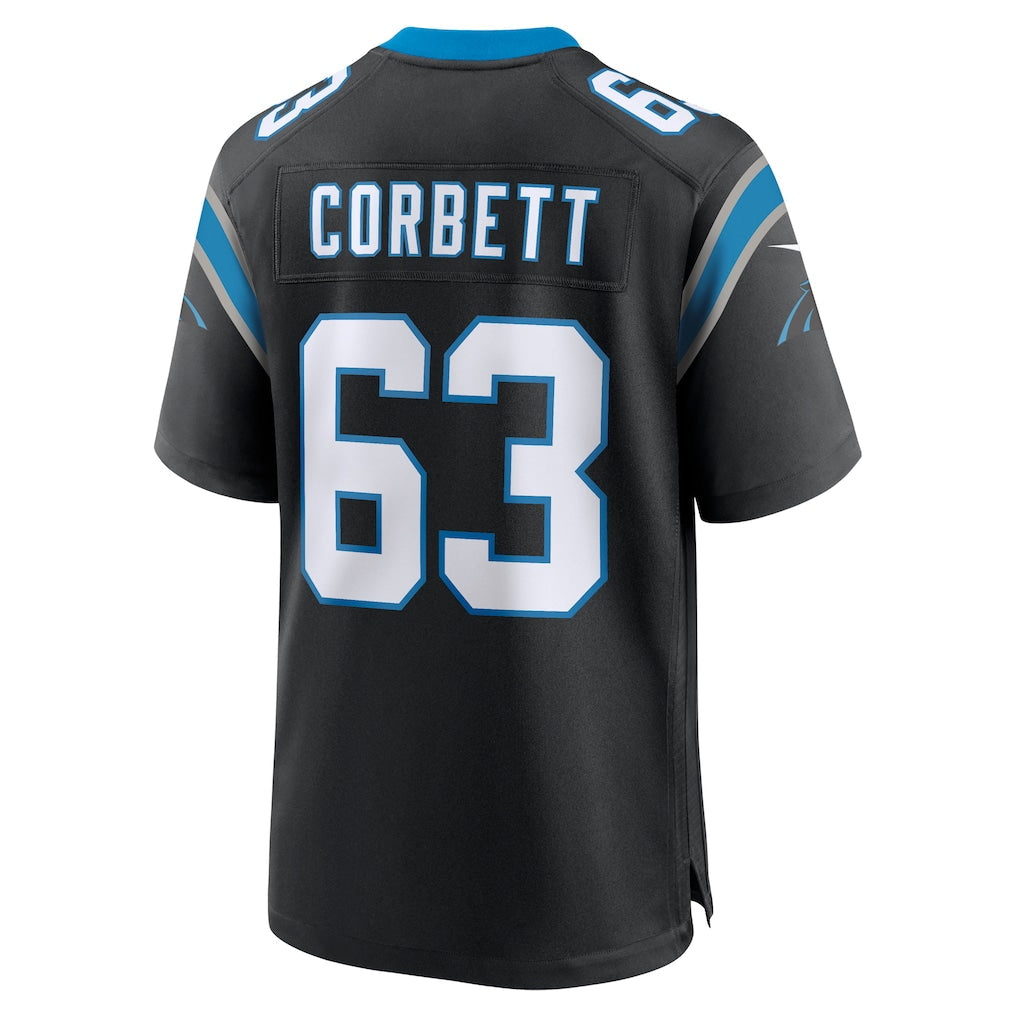 Punc C.Panthers #63 Austin Corbett Black Team Game Jersey