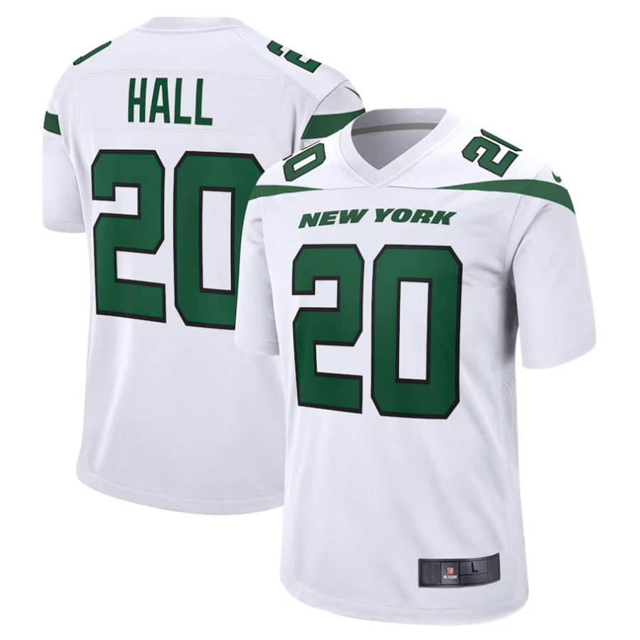 Punc #20 Breece Hall Player NY.Jets White Away Game Stitched Jerseys