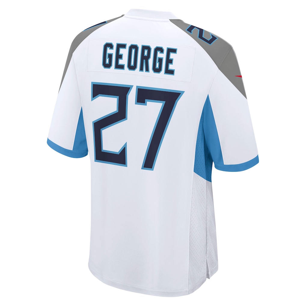 Punc T.Titans #27 Eddie George White Retired Player Game Jersey