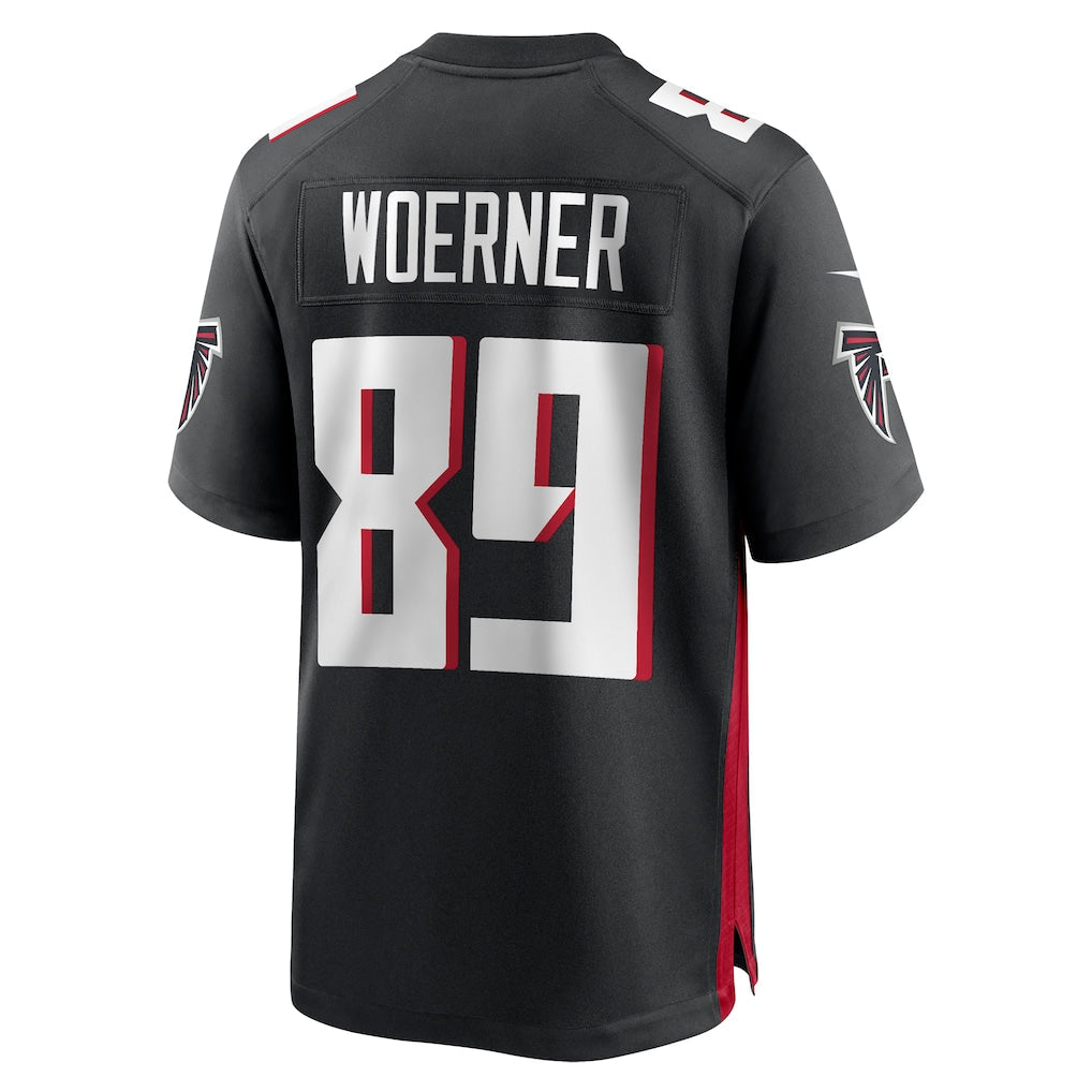 Punc A.Falcons #89 Charlie Woerner Black Team Game Jersey