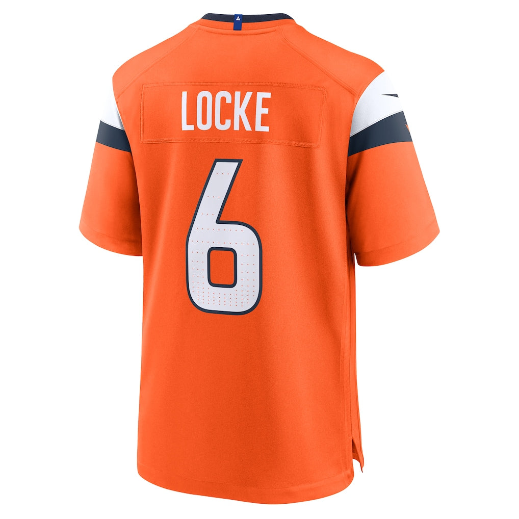 Punc D.Broncos #6 P.J. Locke Orange  Team Game Jersey