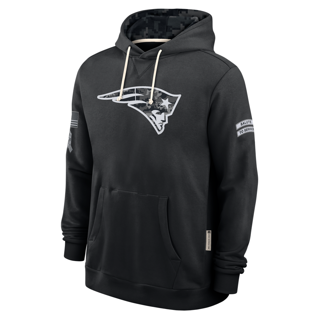 Punc NE.Patriots Black 2026 Salute to Service Sideline Dri-FIT Pullover Hoodie Jerseys