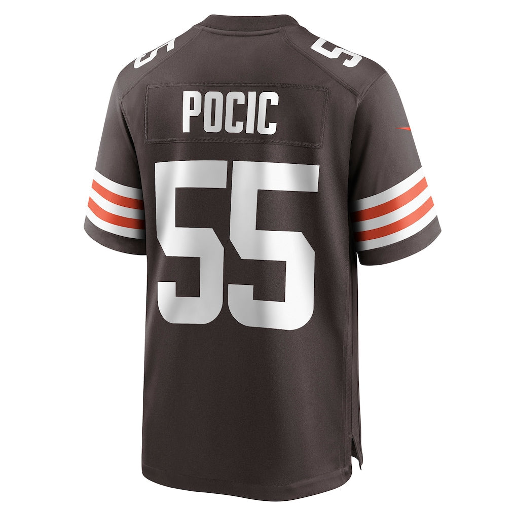 Punc C.Browns #55 Ethan Pocic Brown Game Jersey