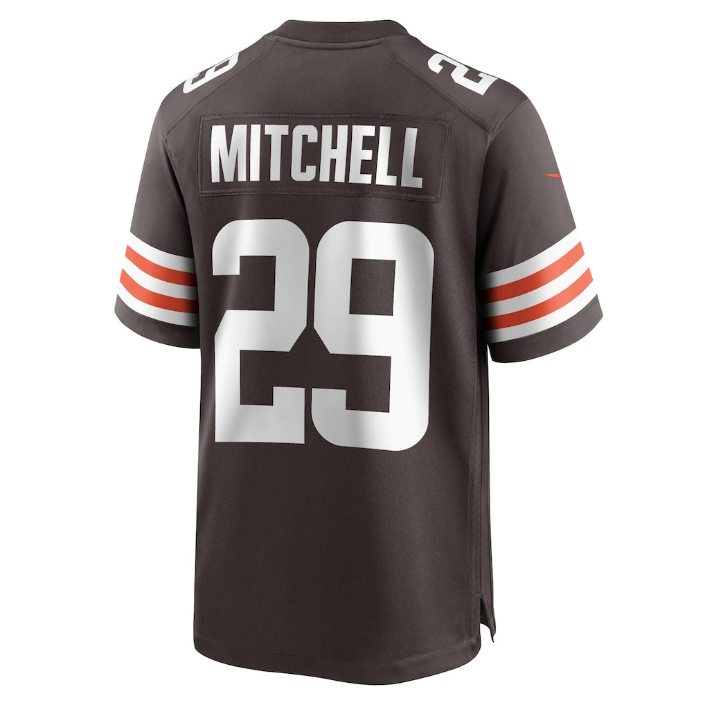 Punc C.Browns #29 Cameron Mitchell Brown Team Game Jersey