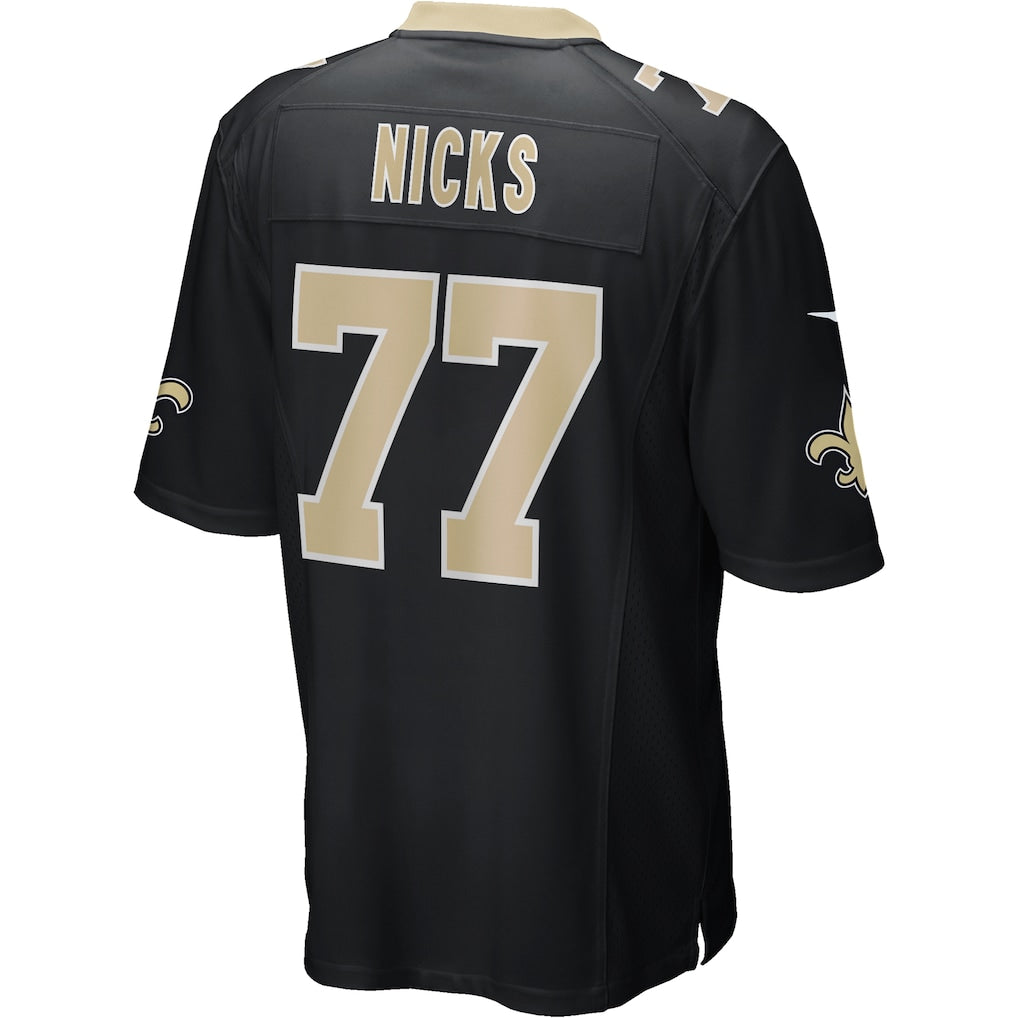 Punc NO.Saints #77 Carl Nicks Black Game Retired Player Jersey