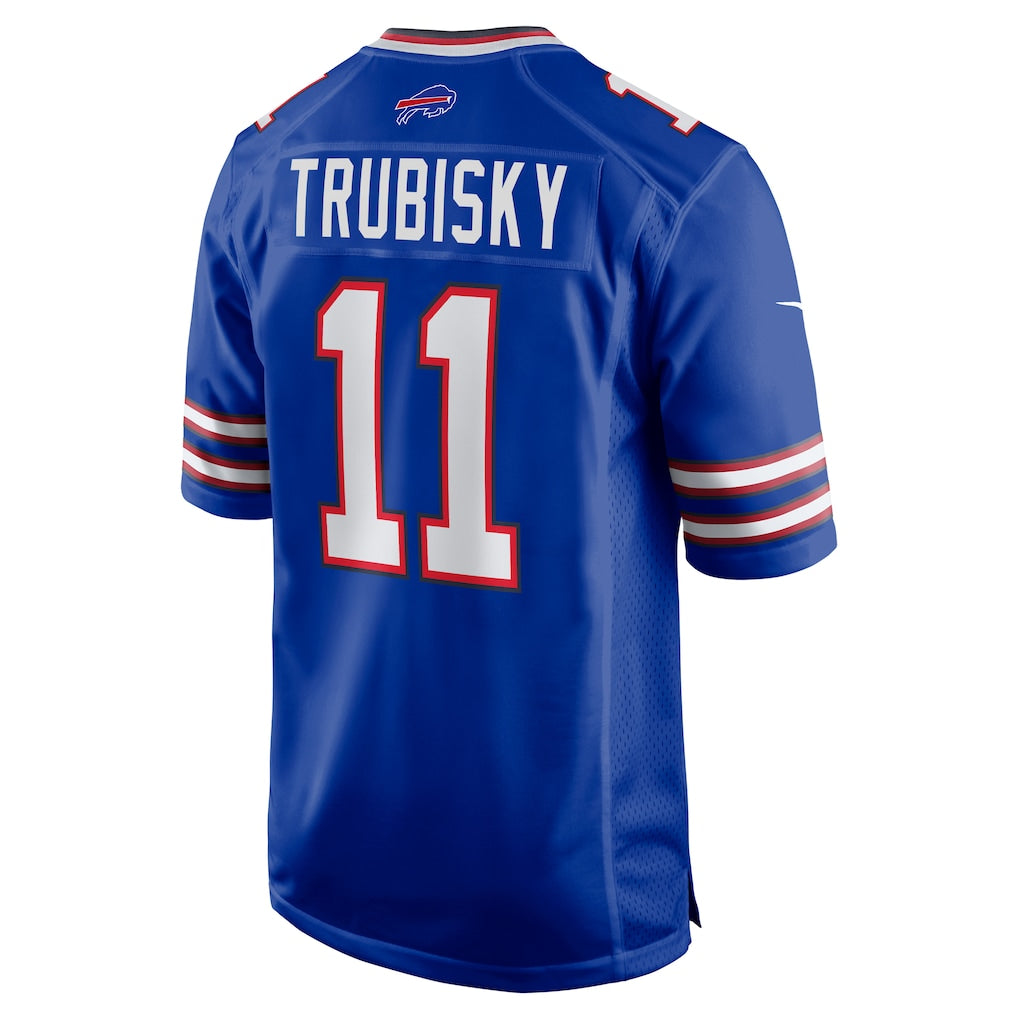 Punc B.Bills #11 Mitchell Trubisky Royal Game Jersey