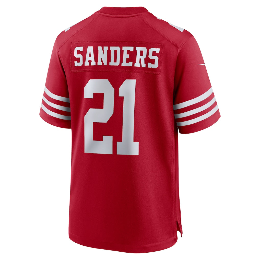 Punc SF.49ers #21 Deion Sanders Scarlet Team Retired Player Game Jersey