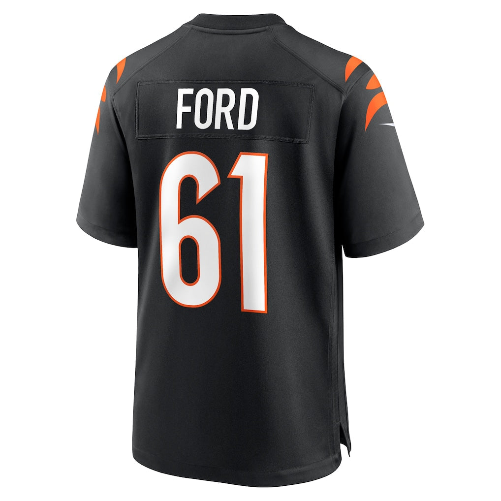 Punc C.Bengals #61 Cody Ford Black Game Jersey