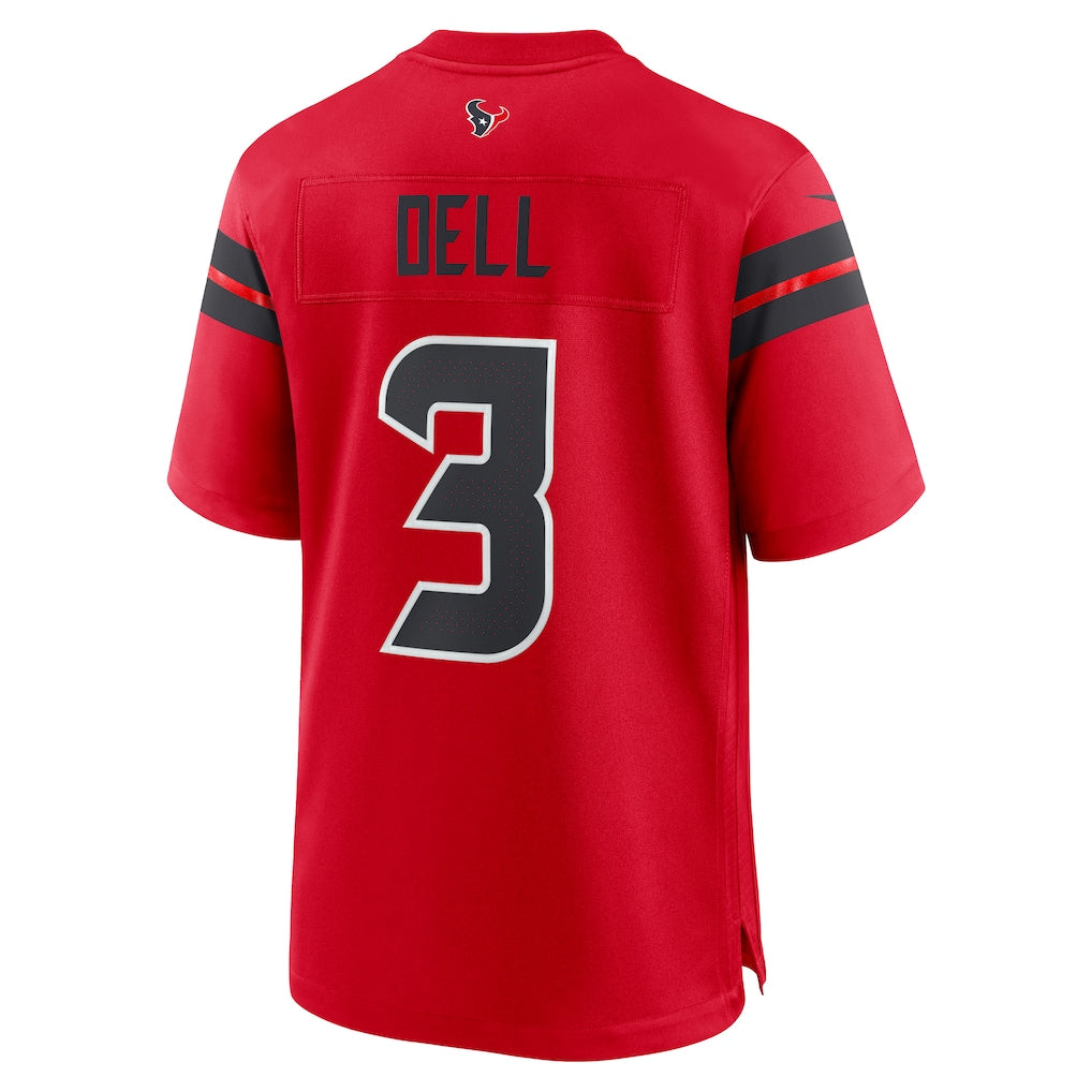 Punc H.Texans #3 Tank Dell Red Alternate Game Jersey