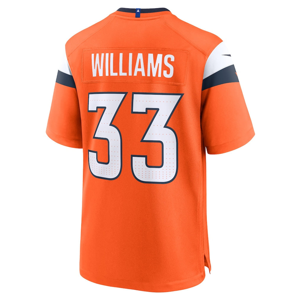 Punc D.Broncos #33 Javonte Williams Orange Mile High Collection Game Jersey
