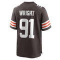 Punc C.Browns #91 Alex Wright Brown Team Game Jersey